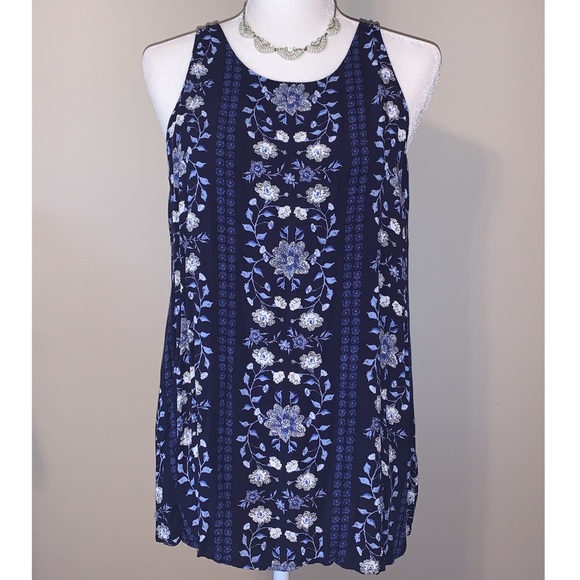 Old Navy Tops - Old Navy Blue Floral Tank Top